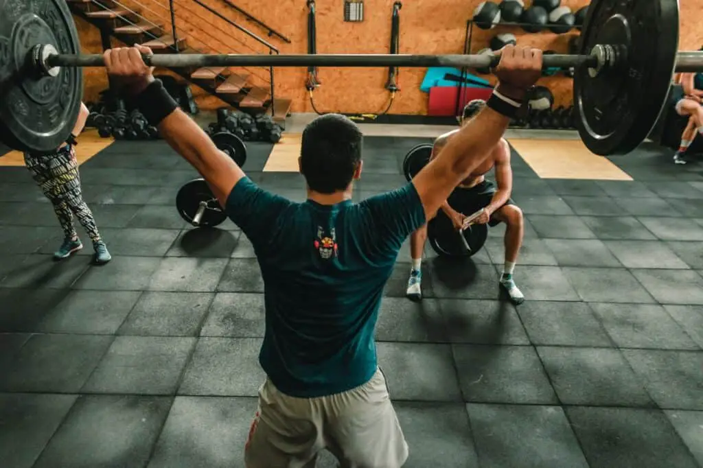 Man lifting dumbbell